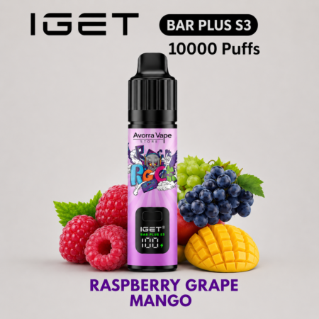 IGET BAR PLUS KIT S3 – RASPBERRY GRAPE MANGO – 10 000 PUFFS