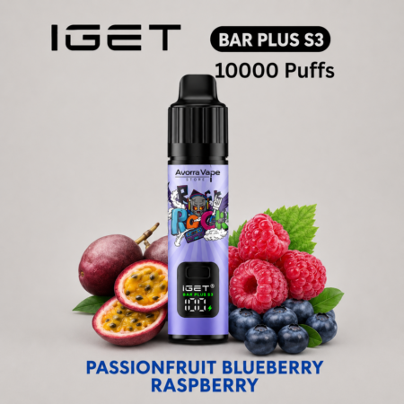 IGET BAR PLUS KIT S3 – PASSIONFRUIT BLUEBERRY RASPBERRY – 10 000 PUFFS