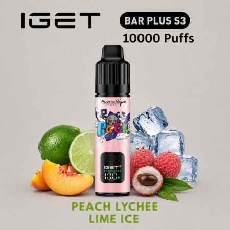 IGET BAR PLUS KIT S3 – PEACH LYCHEE LIME ICE – 10 000 PUFFS