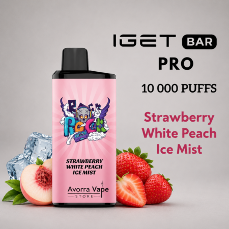 IGET BAR PRO – STRAWBERRY WHITE PEACH ICE MIST – 10 000 PUFFS