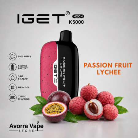 IGET MOON – PASSION FRUIT LYCHEE – 5000 PUFFS