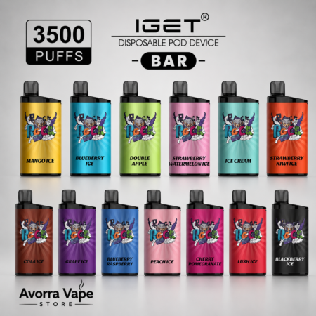 BULK 10 PCS IGET BAR 3500 PUFFS CAN MIX FLAVOURS