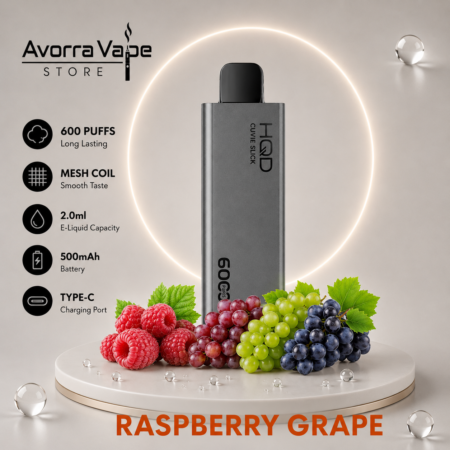 HQD CUVIE SLICK – RASPBERRY GRAPE – 6000 PUFFS