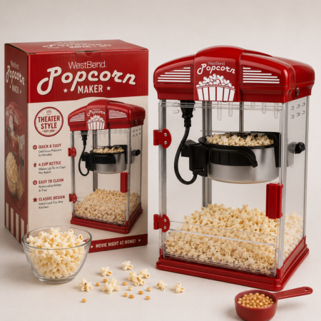 WEST BEND THEATER CRAZY 4-QUART POPCORN MACHINE