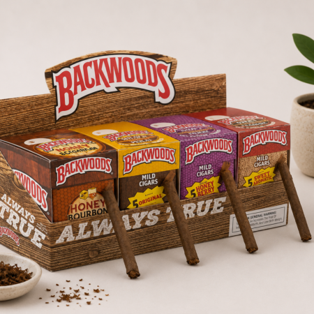 BACKWOODS ALL NATURAL TOBACCO CIGARS COUNTER DISPLAY BOX