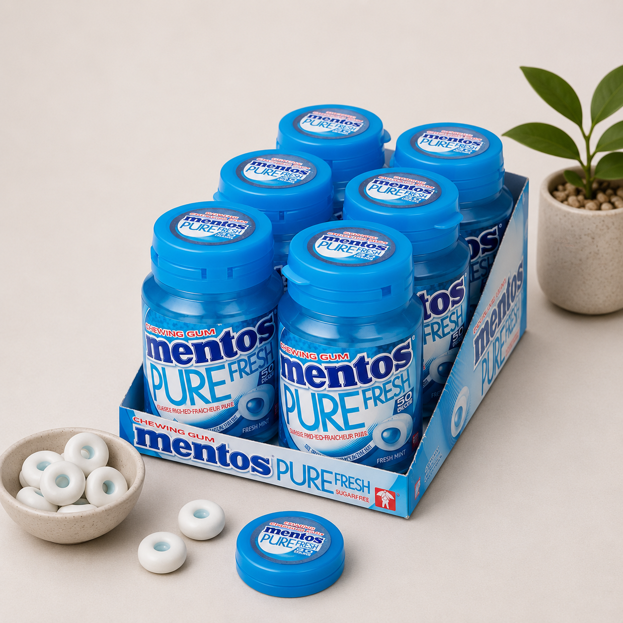 MENTOS PURE FRESH SUGAR-FREE CHEWING GUM MENTOS PURE FRESH SUGAR-FREE CHEWING GUM