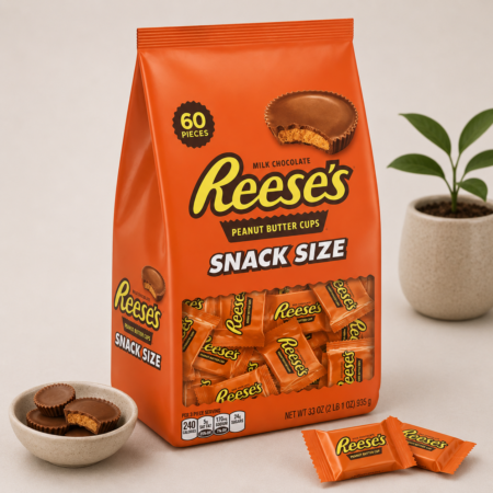 REESE'S MILK CHOCOLATE SNACK SIZE PEANUT BUTTER CUPS CANDY BAG