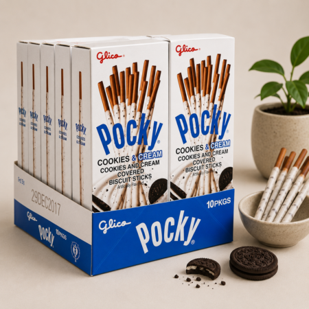 GLICO POCKY COOKIES & CREAM COVERED BISCUIT STICKS