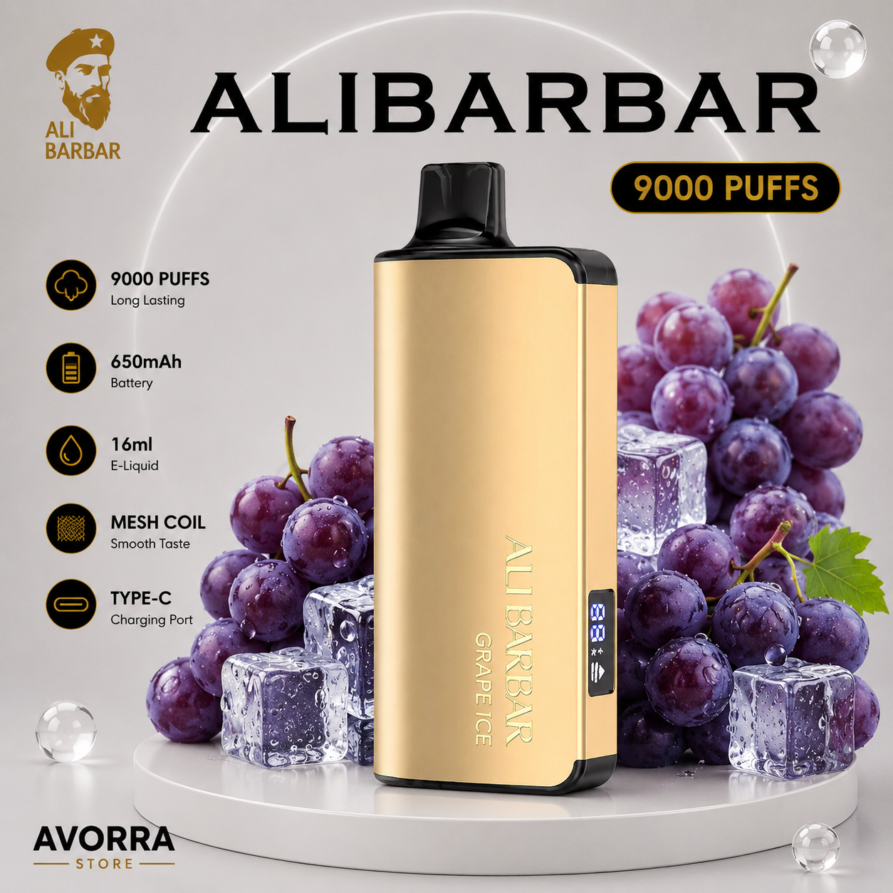 ALIBARBAR INGOT 9000 Puffs Grape Ice ALIBARBAR INGOT 9000 Puffs Grape Ice