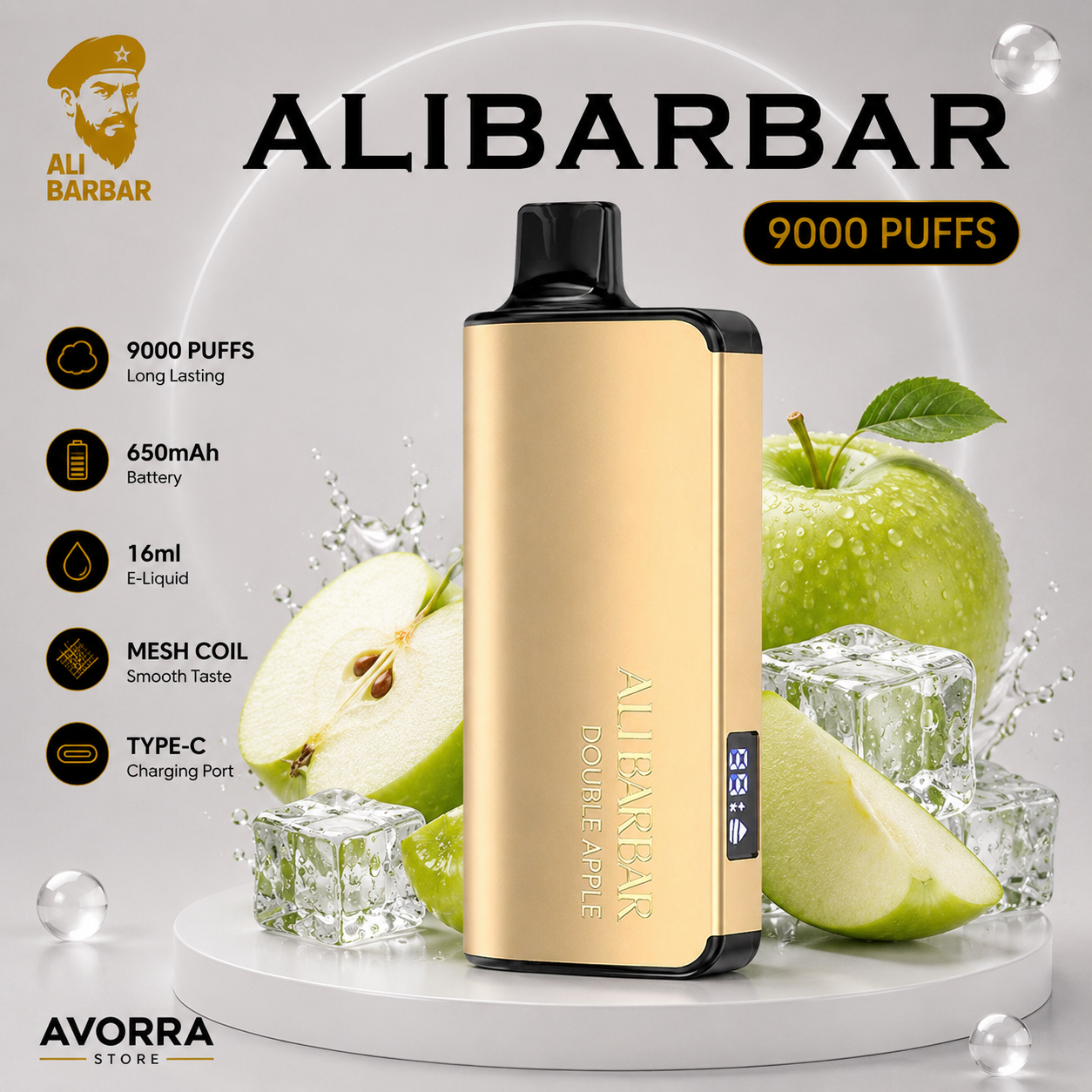 ALIBARBAR INGOT 9000 Puffs Cool Mint ALIBARBAR INGOT 9000 Puffs Cool Mint